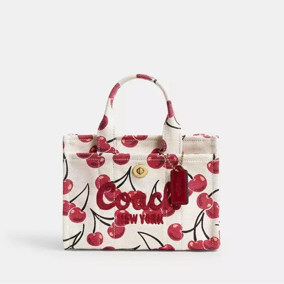 NWT Coach Cargo Tote Bag 20 With Cherry Print - Picture 1 of 5